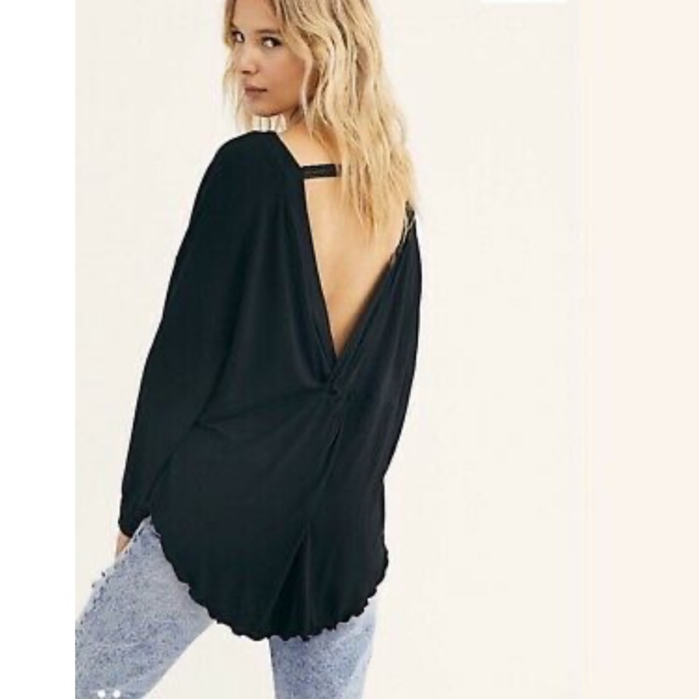 Free People Shimmy Shake Top Black - Picture 1 of 5